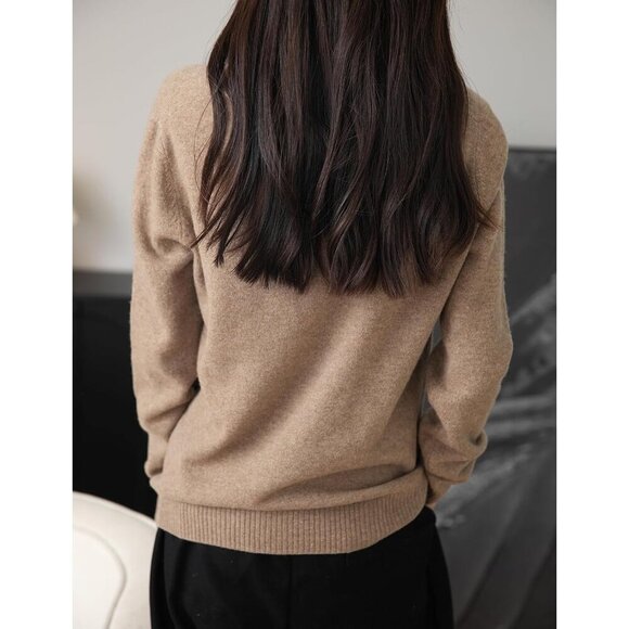 Women's Merino Wool Cardigan Lightweight V Neck Long Sleeve Fall Winter - Picture 6 of 6